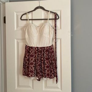 White and Printed Romper